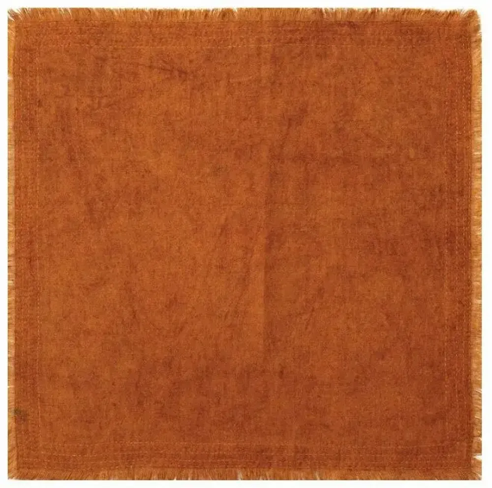 Linge de table textile - Serviette Kantha en lin faite à la main avec teinture à la boue (lot d - MAISON MIEKO