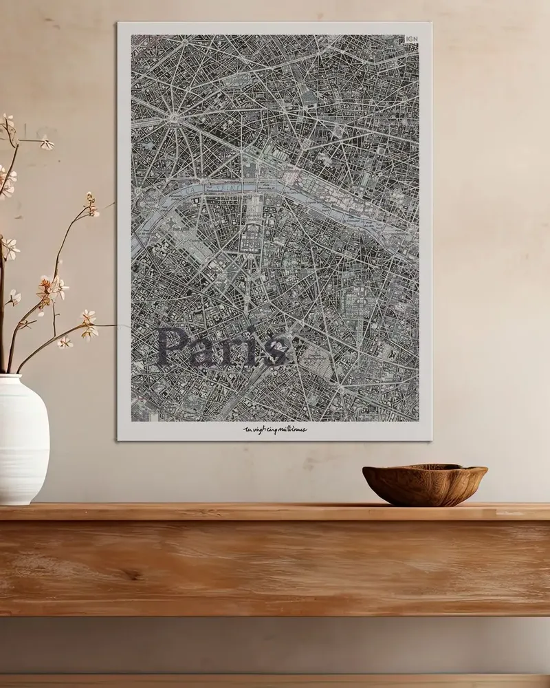 Objets de décoration - Tableau Paris Graphique - 40x60 - toile - UN VINGT-CINQ MILLIÈMES