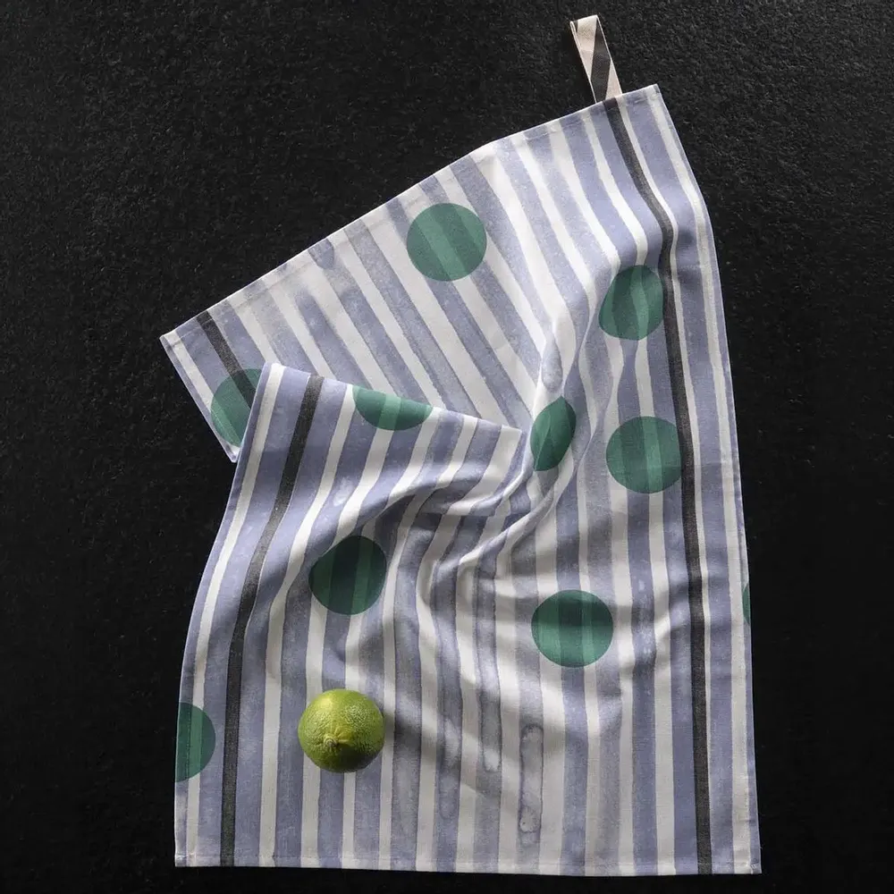 Torchons - Torchon rayé Citron Vert Blanc 50 x 70 - LA CERISE SUR LE GATEAU