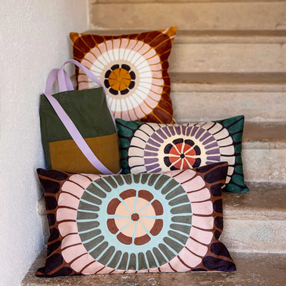 Coussins - Coussin brodé Zeno Forêt 30 x 50 - MAISON VIVARAISE - SDE VIVARAISE WINKLER