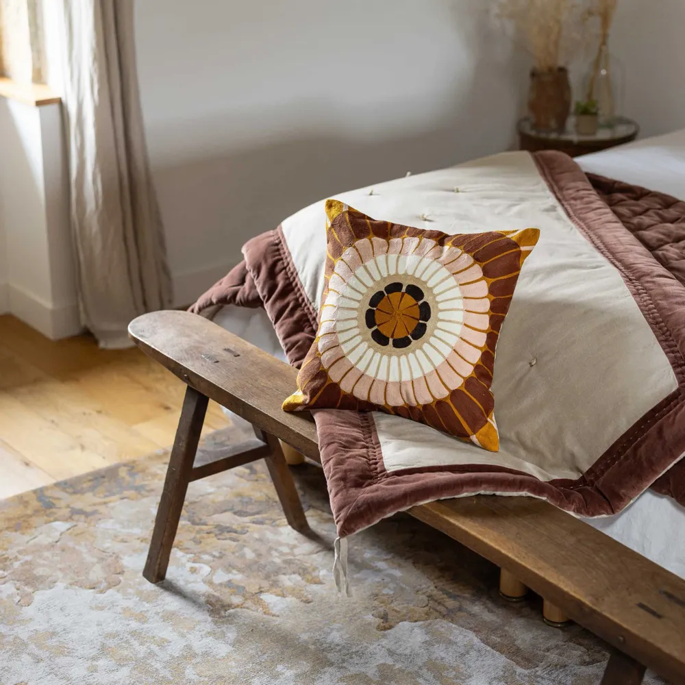 Cushions - Embroidered Cushion Zeno Forêt 45 X 45 - MAISON VIVARAISE - SDE VIVARAISE WINKLER