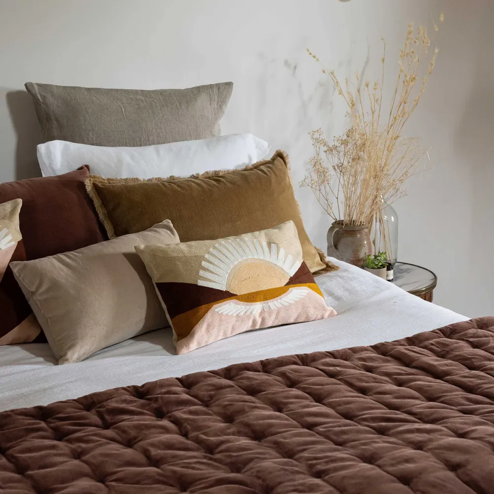 Coussins - Coussin brodé Eol Naturel 30 x 50 - MAISON VIVARAISE - SDE VIVARAISE WINKLER