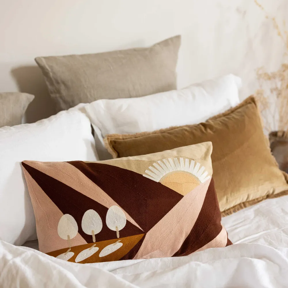 Coussins - Coussin uni Fara Cannelle 30 x 50 - MAISON VIVARAISE - SDE VIVARAISE WINKLER