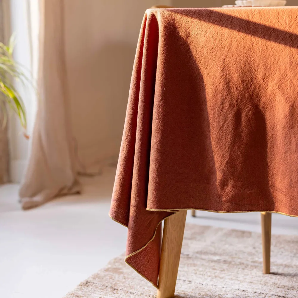 Table cloths - Recycled Tablecloth Grace Cuivre 170 X 300 - MAISON VIVARAISE - SDE VIVARAISE WINKLER