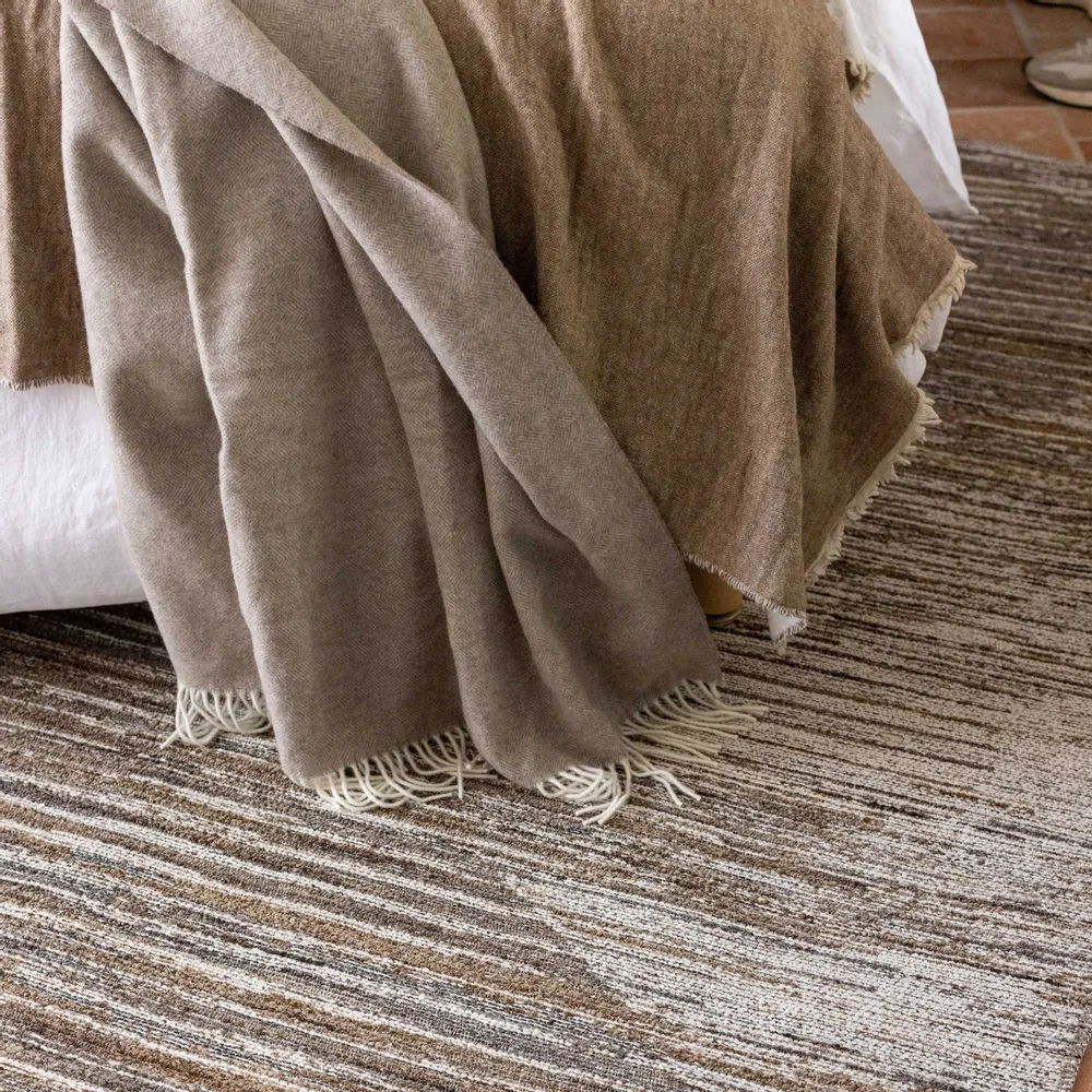 Throw blankets - Recycled Throw Bruna Café 130 X 180 - MAISON VIVARAISE - SDE VIVARAISE WINKLER