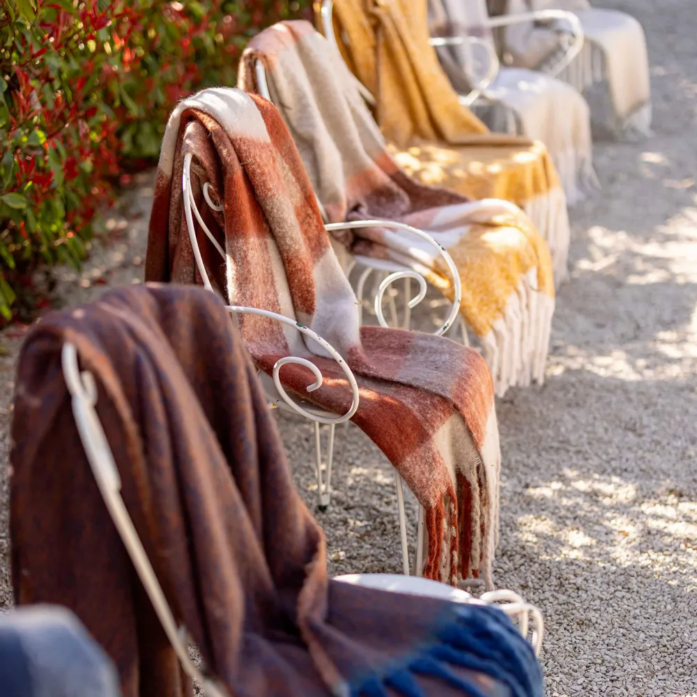 Throw blankets - Recycled striped throw Isabel Galet 130 X 160 - MAISON VIVARAISE - SDE VIVARAISE WINKLER