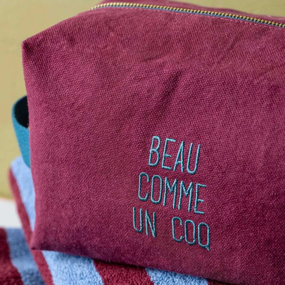 Clutches - Beau Cube Toiletry Bag Wine L 14 X 22 X 11 - LA CERISE SUR LE GATEAU