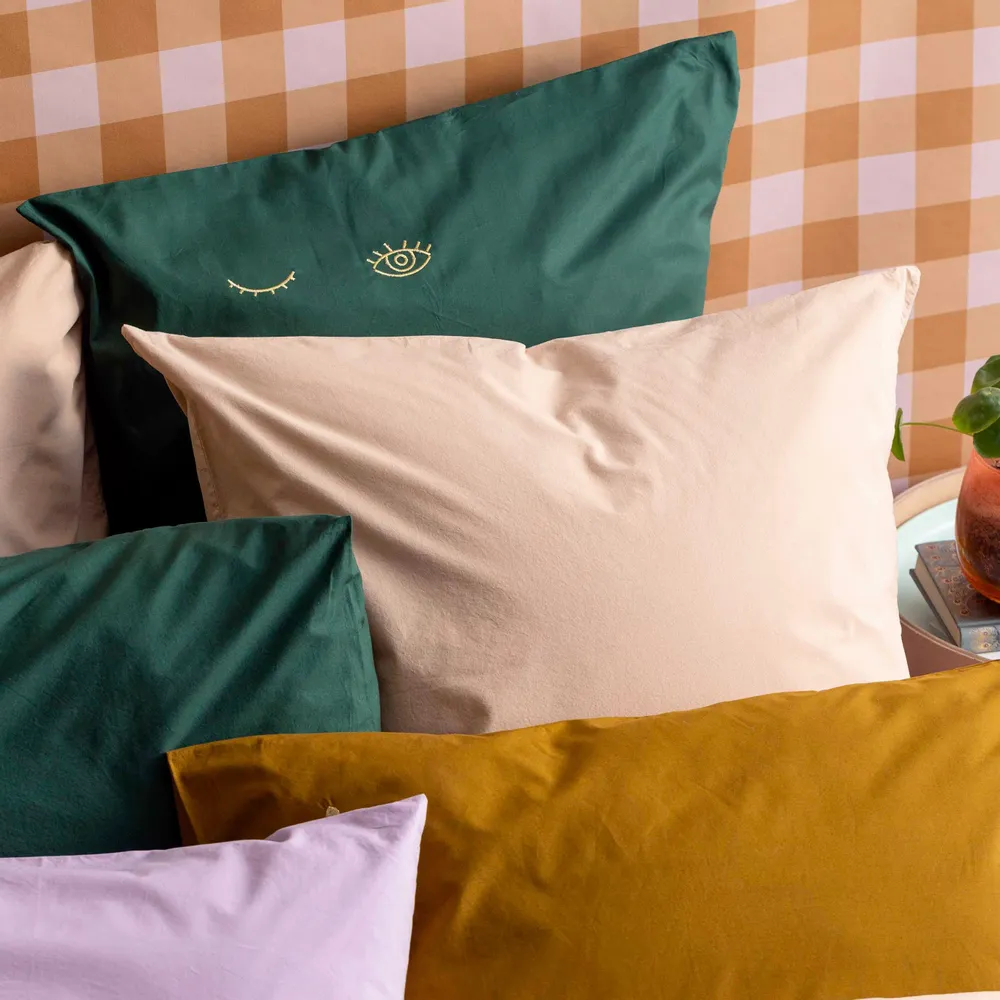 Bed linens - Céleste pillowcase Muscade 65 X 65 - LA CERISE SUR LE GATEAU