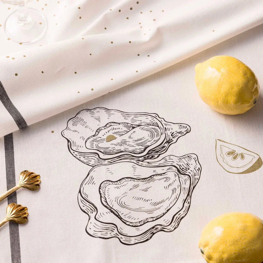 Dish towels - Huîtres et Citron Kitchen towel Blanc 50 X 70 - LA CERISE SUR LE GATEAU