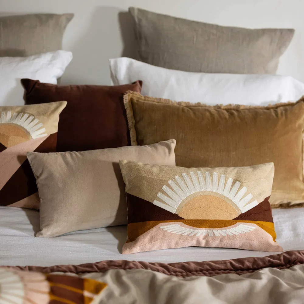 Coussins - Coussin uni Elise Tabac 40 x 65 - MAISON VIVARAISE - SDE VIVARAISE WINKLER