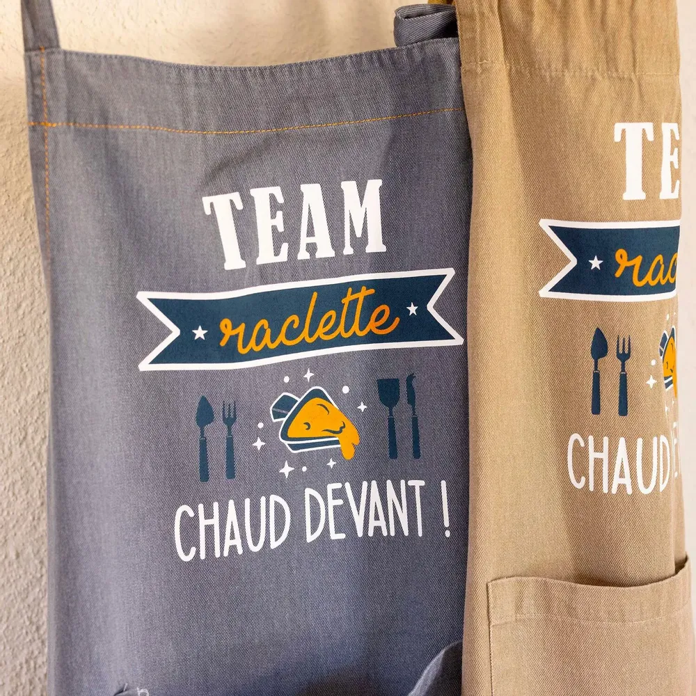 Aprons - Team Raclette Kitchen Apron Ficelle 72 X 90 - MAISON VIVARAISE - SDE VIVARAISE WINKLER