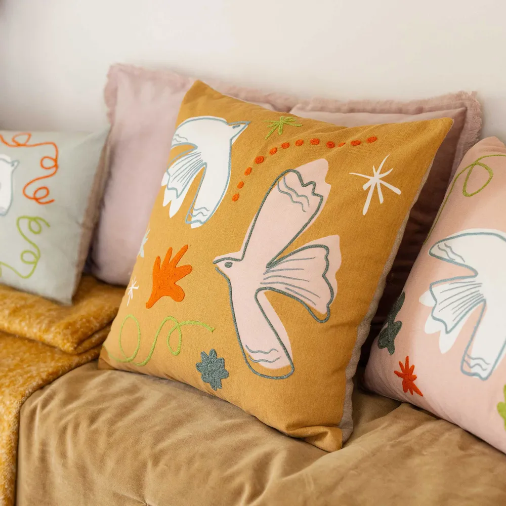 Coussins - Coussin brodé Anka Cannelle 45 x 45 - MAISON VIVARAISE - SDE VIVARAISE WINKLER