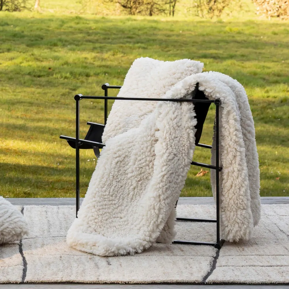 Plaids - Plaid Noam Neige 140 x 180 - MAISON VIVARAISE - SDE VIVARAISE WINKLER