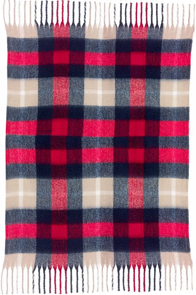 Plaids - Plaid tartan recyclé Isabel Marine 130 x 160 - MAISON VIVARAISE - SDE VIVARAISE WINKLER