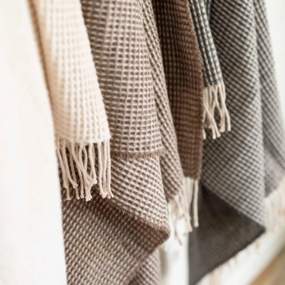 Plaids - Plaid recyclé Vittoria Neige 130 x 180 - MAISON VIVARAISE - SDE VIVARAISE WINKLER