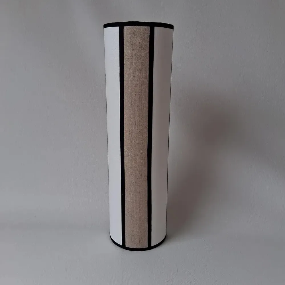 Wall lamps - TUBE wall lamp in ivory and natural linen | 42 cm - CÔTE OUEST DÉCO - PRO
