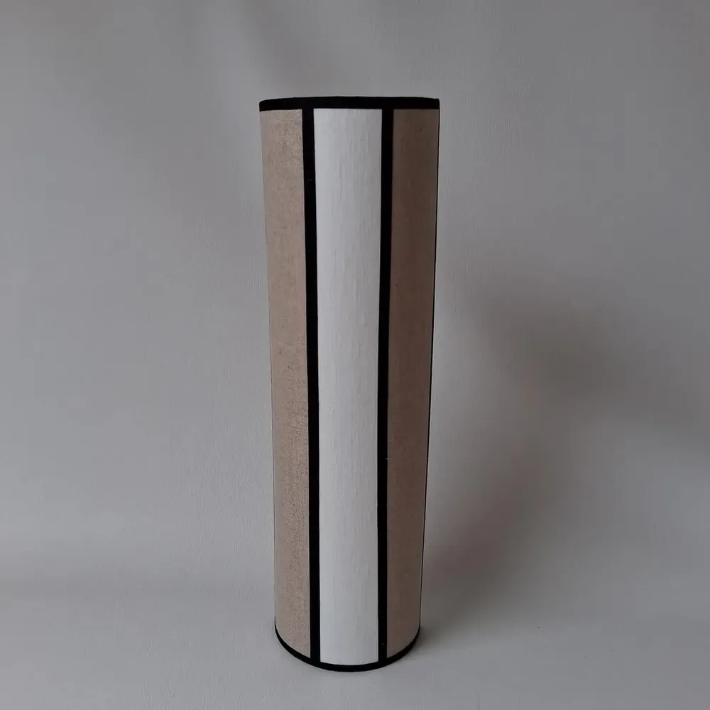 Wall lamps - TUBE wall lamp in ivory and natural linen | 42 cm - CÔTE OUEST DÉCO - PRO