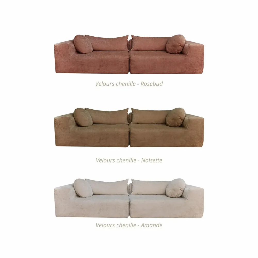 Sofas - FAMILY - 4-seater velvet sofa 320 x 130 cm - BED AND PHILOSOPHY - ÂME PHILO