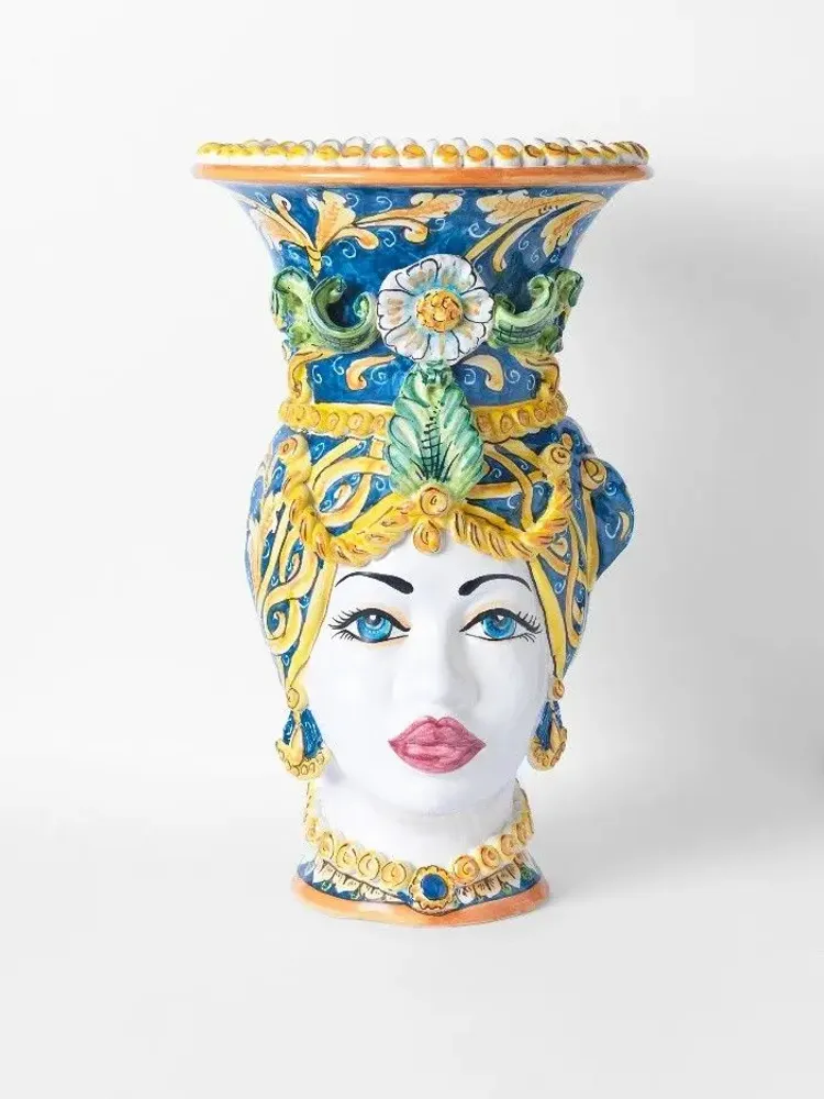 Céramique - HEAD OF WOMEN and MAN - CERAMICHE MADE IN SICILY