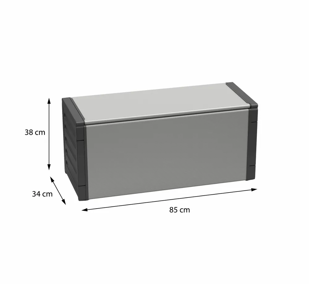 Etagères - Mongardi : Coffre en résine pour le tri sélectif, Avec sacs colorés, Facile à monter, Compact, Intérieur et Extérieur, 85L × 34P × 38H cm, Gris et Noir - MONGARDI