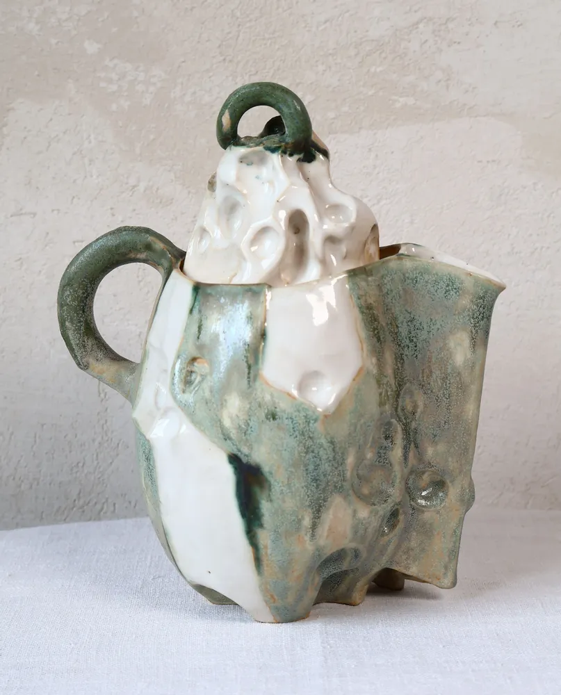 Ceramic - Sculpted Ceramic Jug with a lid - WOJCIECH DZIENNIAK ART