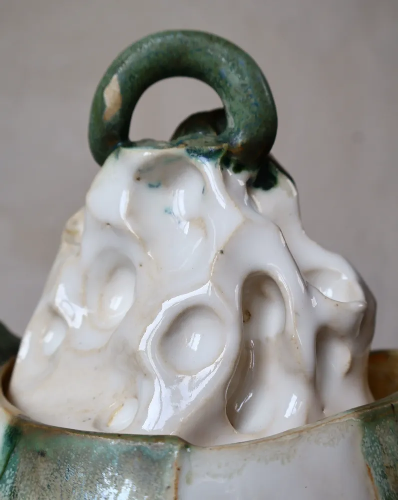 Ceramic - Sculpted Ceramic Jug with a lid - WOJCIECH DZIENNIAK ART