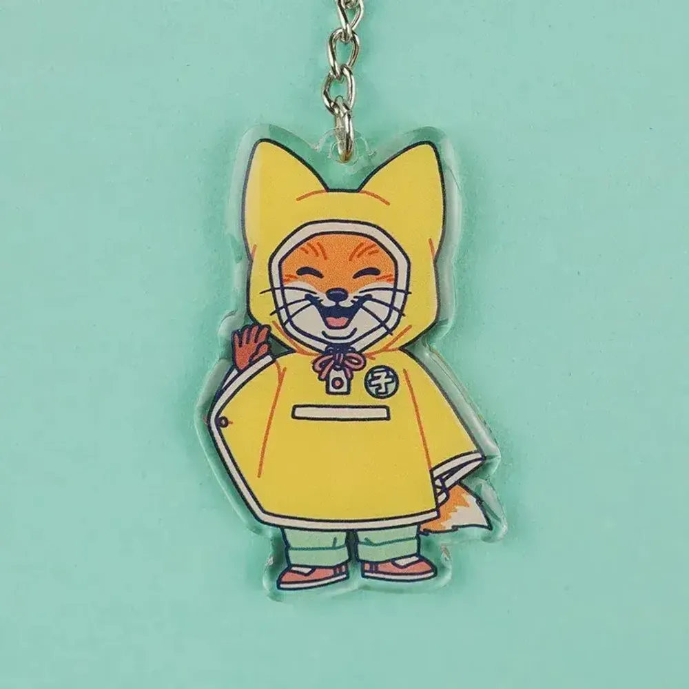 Decorative objects - Recycled acrylic keychain  “Kiki - Rain Cape” - YEAAAH! STUDIO