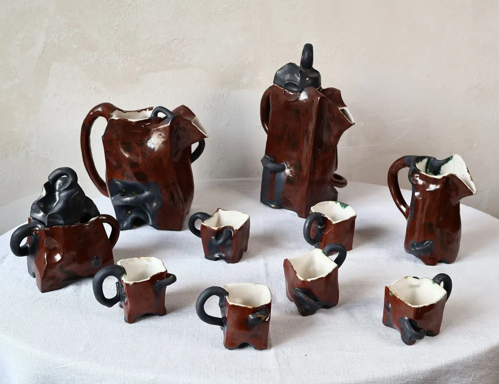 Accessoires thé et café - Service à Café ou à Thé Sculpté en Céramique - WOJCIECH DZIENNIAK ART