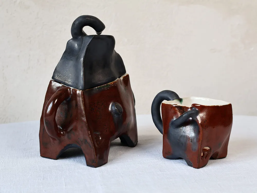 Accessoires thé et café - Service à Café ou à Thé Sculpté en Céramique - WOJCIECH DZIENNIAK ART