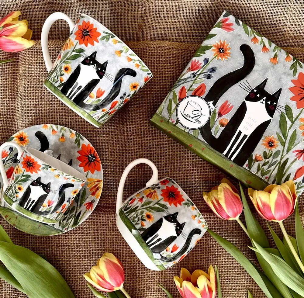 Tea and coffee accessories - mug with paper sleeve meadow - KARENA INTERNATIONAL