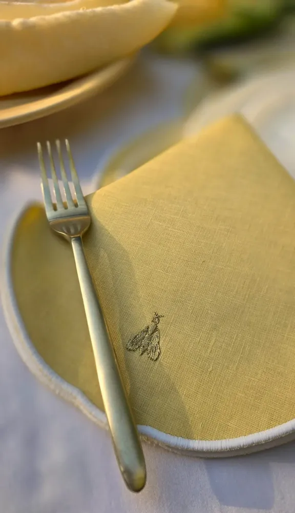 Linge de table textile - ABEILLE - serviette, set de table et dessous de verre - ARTIPARIS