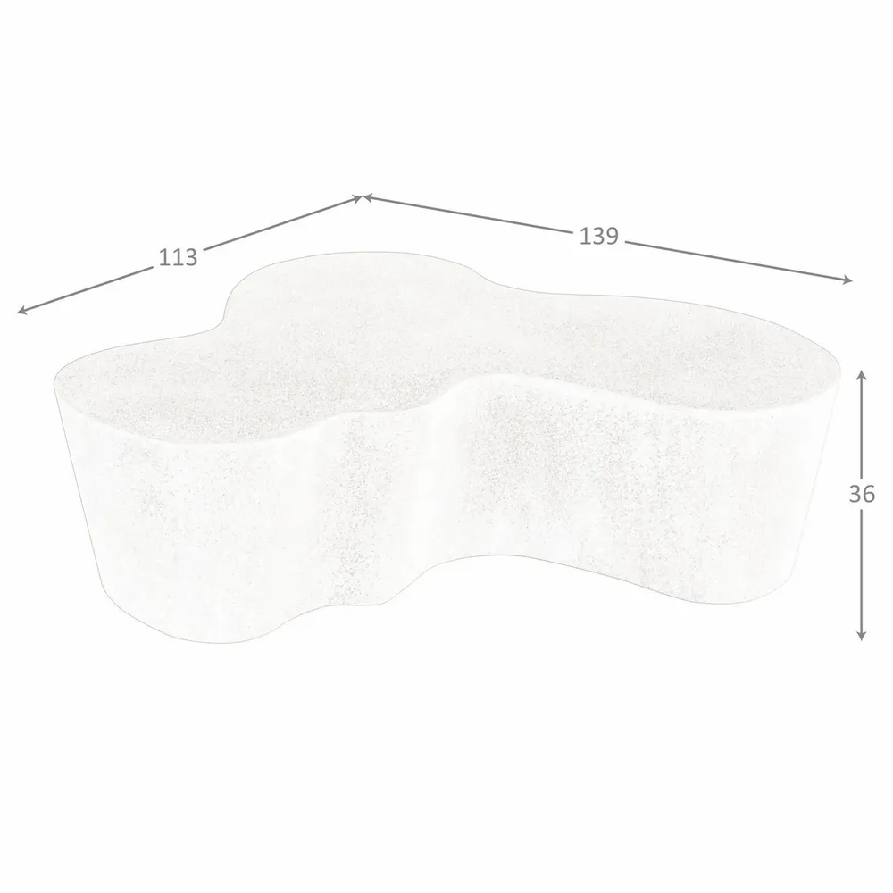 Coffee tables - Organic-shaped coffee table in sand-coloured epoxy fibreglass - ANGEL CERDÁ