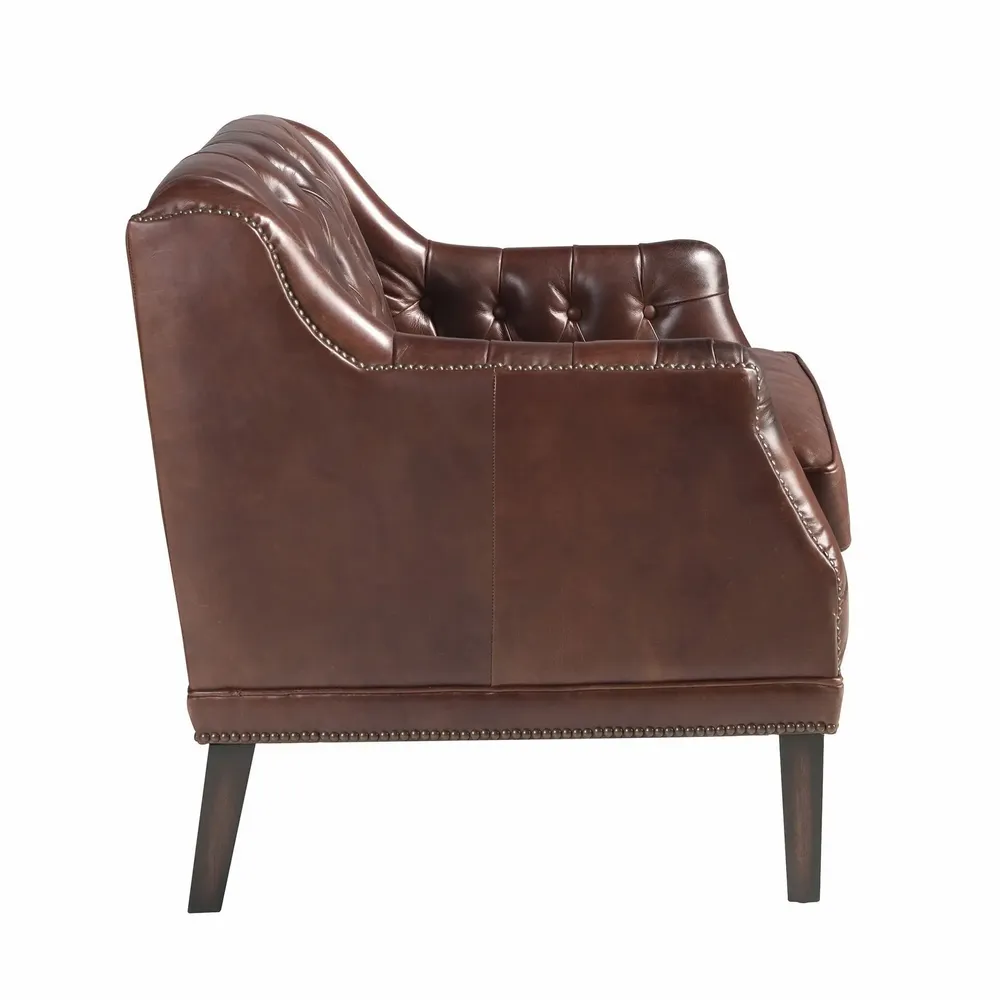 Fauteuils - Fauteuil Chester en cuir marron cognac - ANGEL CERDÁ