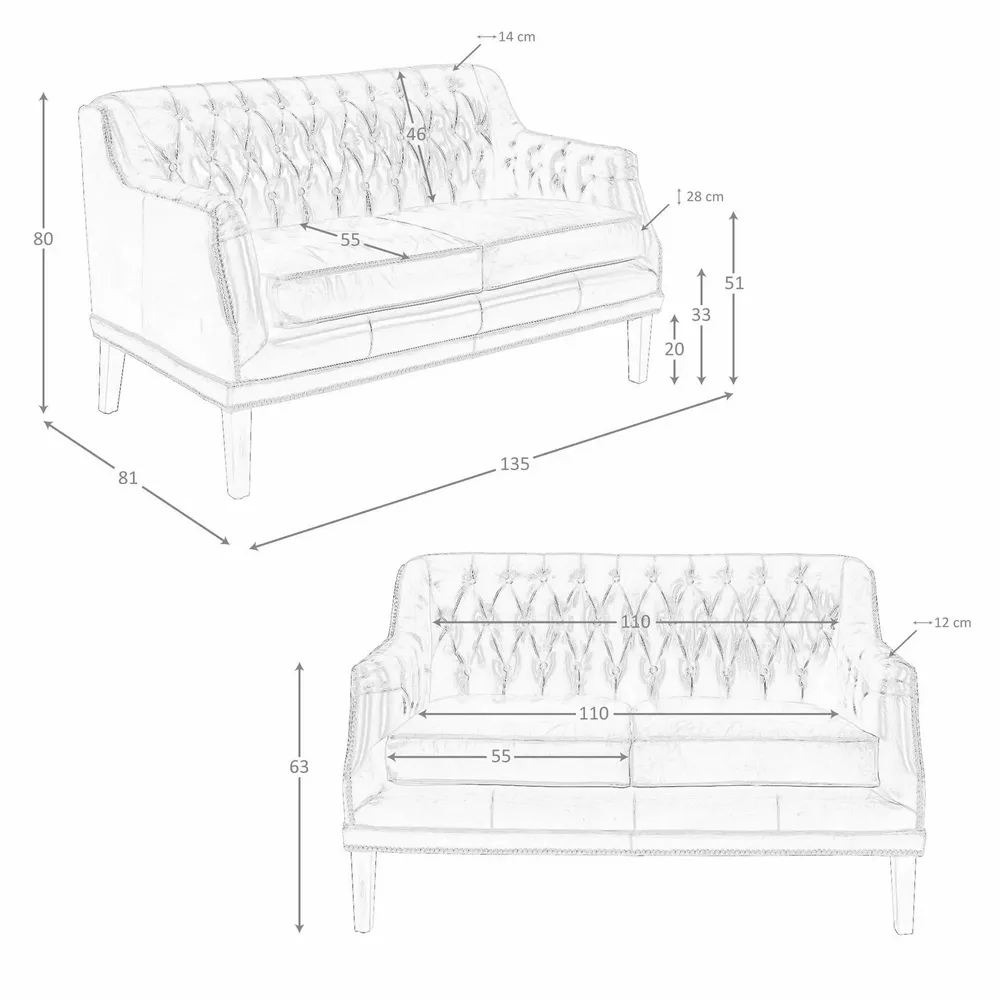 Sofas - 2-seater Chester sofa in cognac brown leather - ANGEL CERDÁ