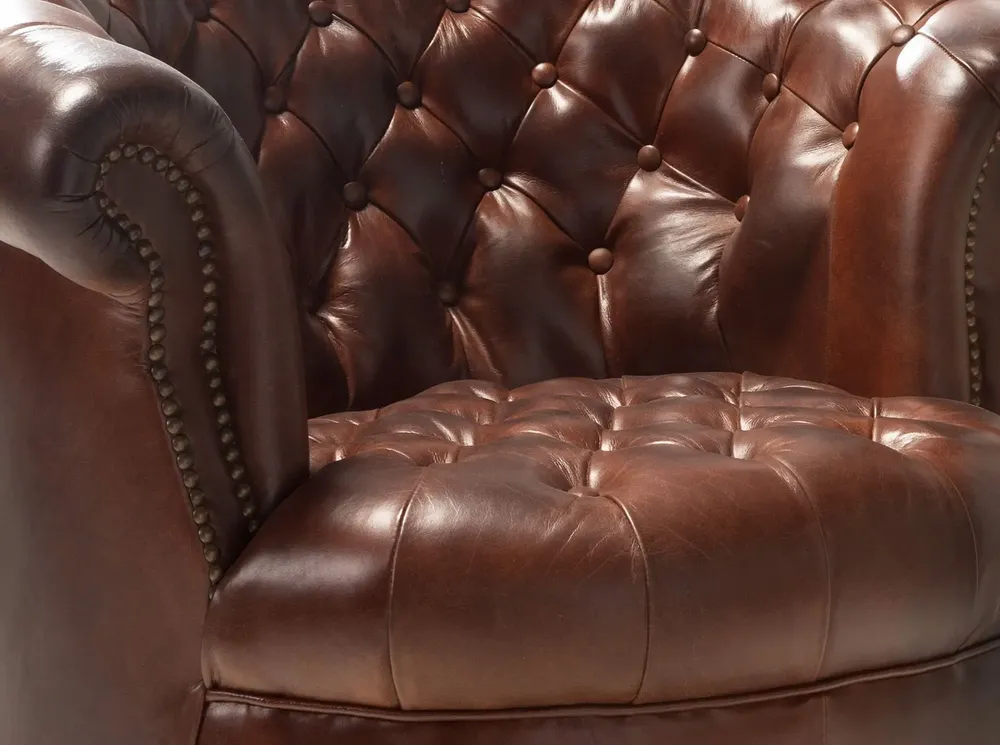 Fauteuils - Fauteuil Chester en cuir marron cognac - ANGEL CERDÁ