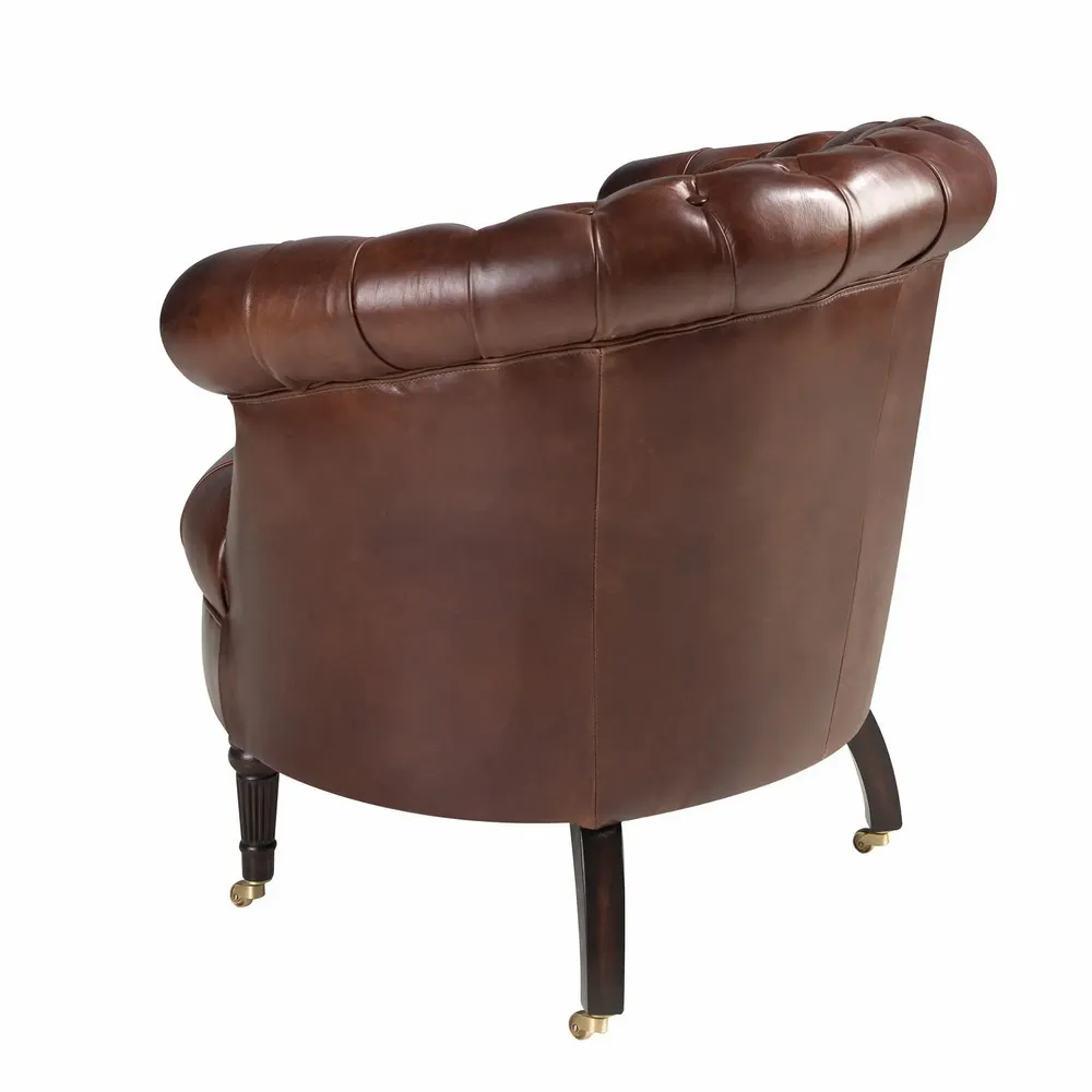 Fauteuils - Fauteuil Chester en cuir marron cognac - ANGEL CERDÁ