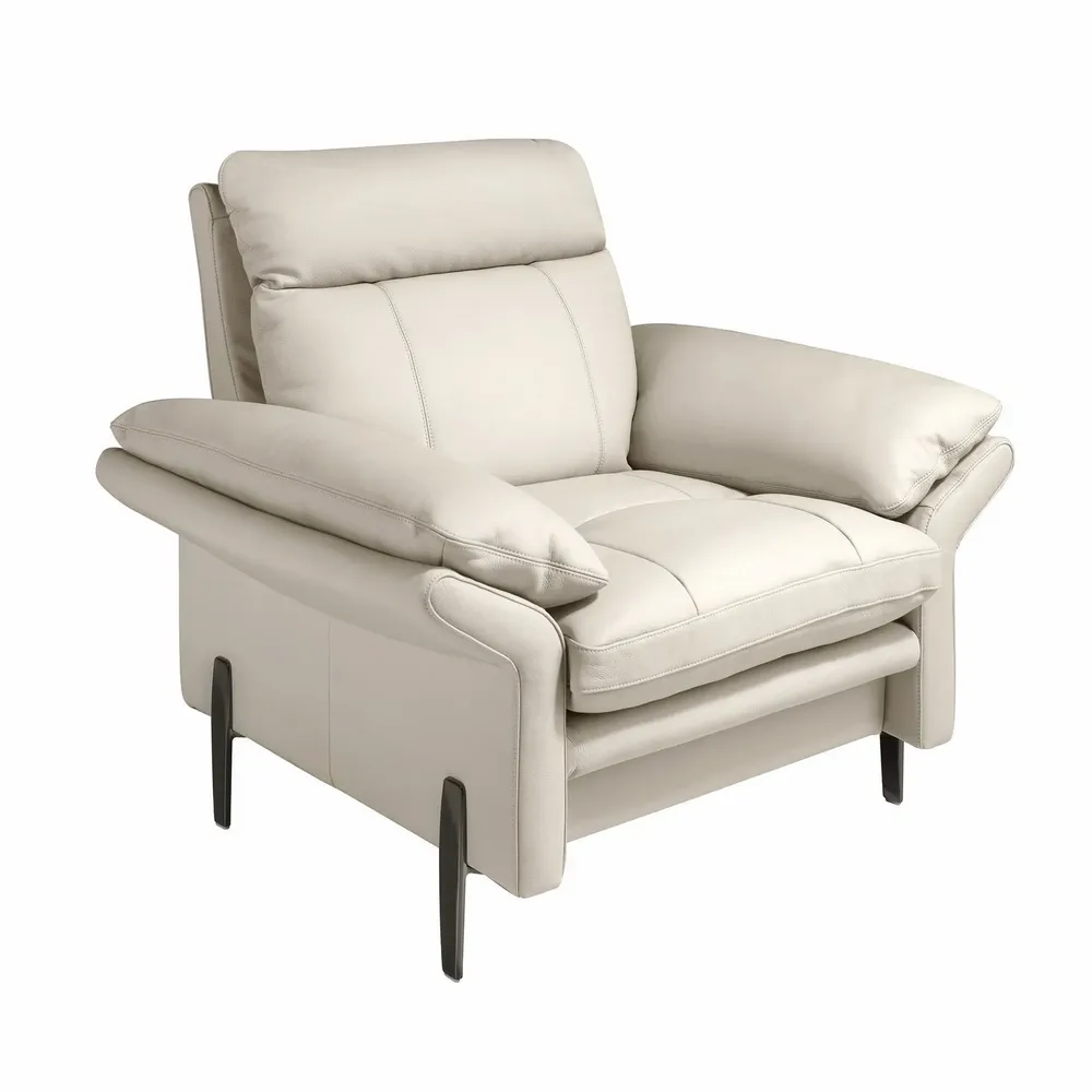Fauteuils - Fauteuil en cuir gris taupe - ANGEL CERDÁ