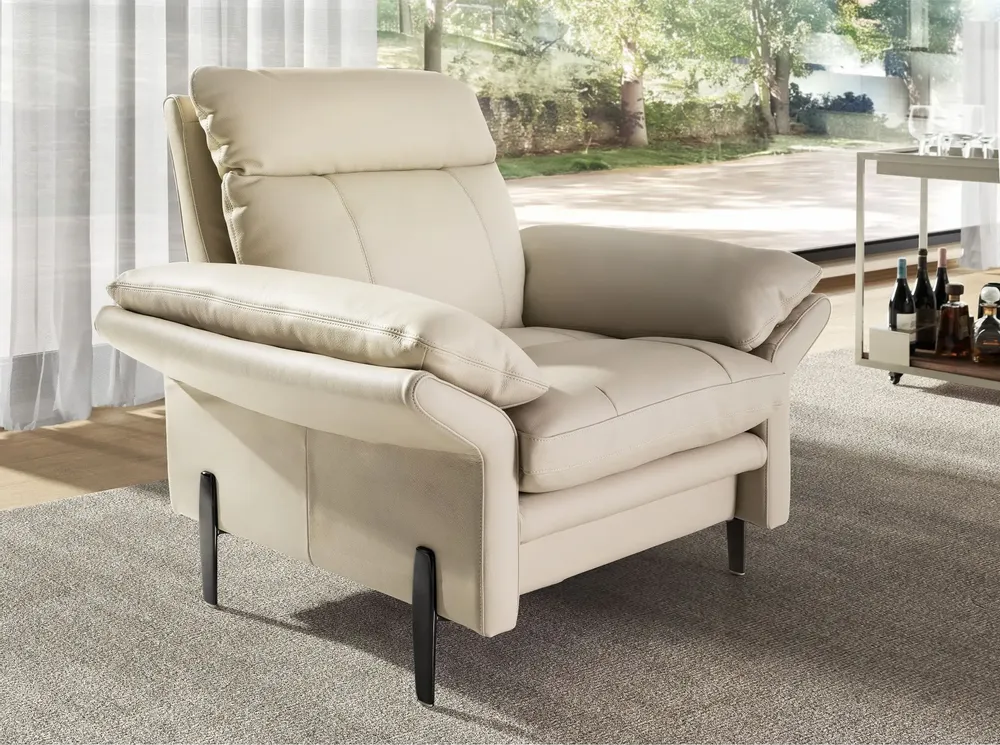 Fauteuils - Fauteuil en cuir gris taupe - ANGEL CERDÁ