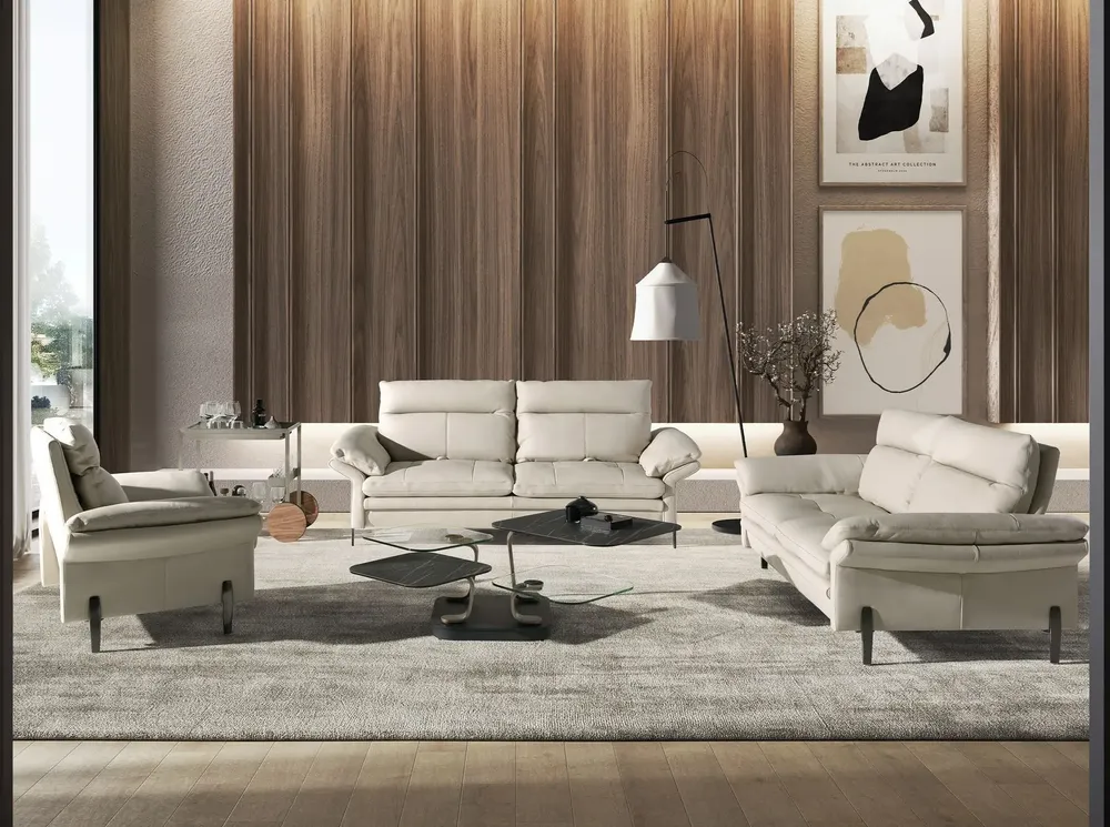 Fauteuils - Fauteuil en cuir gris taupe - ANGEL CERDÁ