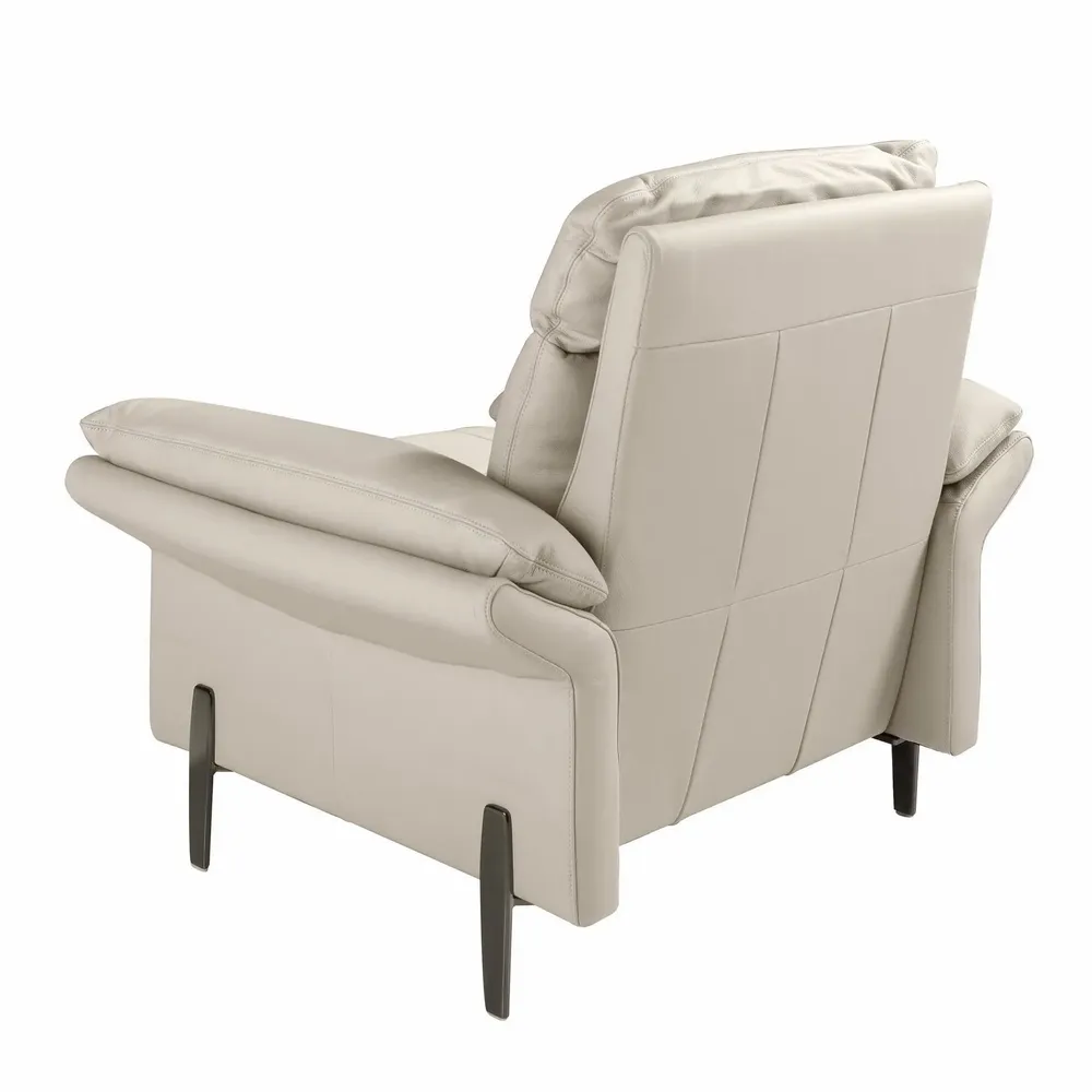 Fauteuils - Fauteuil en cuir gris taupe - ANGEL CERDÁ