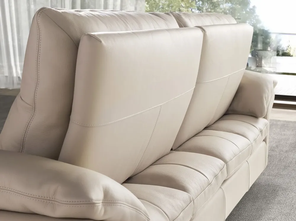 Sofas - 3-seater sofa in taupe grey leather - ANGEL CERDÁ