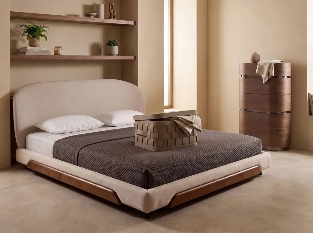 Baskets - Rectangular decorative storage basket in dark mink regenerated leather with lid - ANGEL CERDÁ