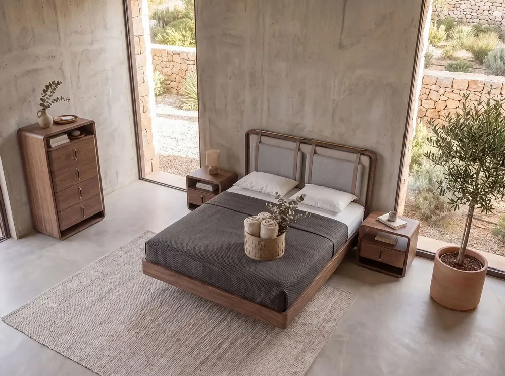 Corbeilles - Panier de rangement décoratif rond en cuir régénéré vison foncé avec couvercle - ANGEL CERDÁ