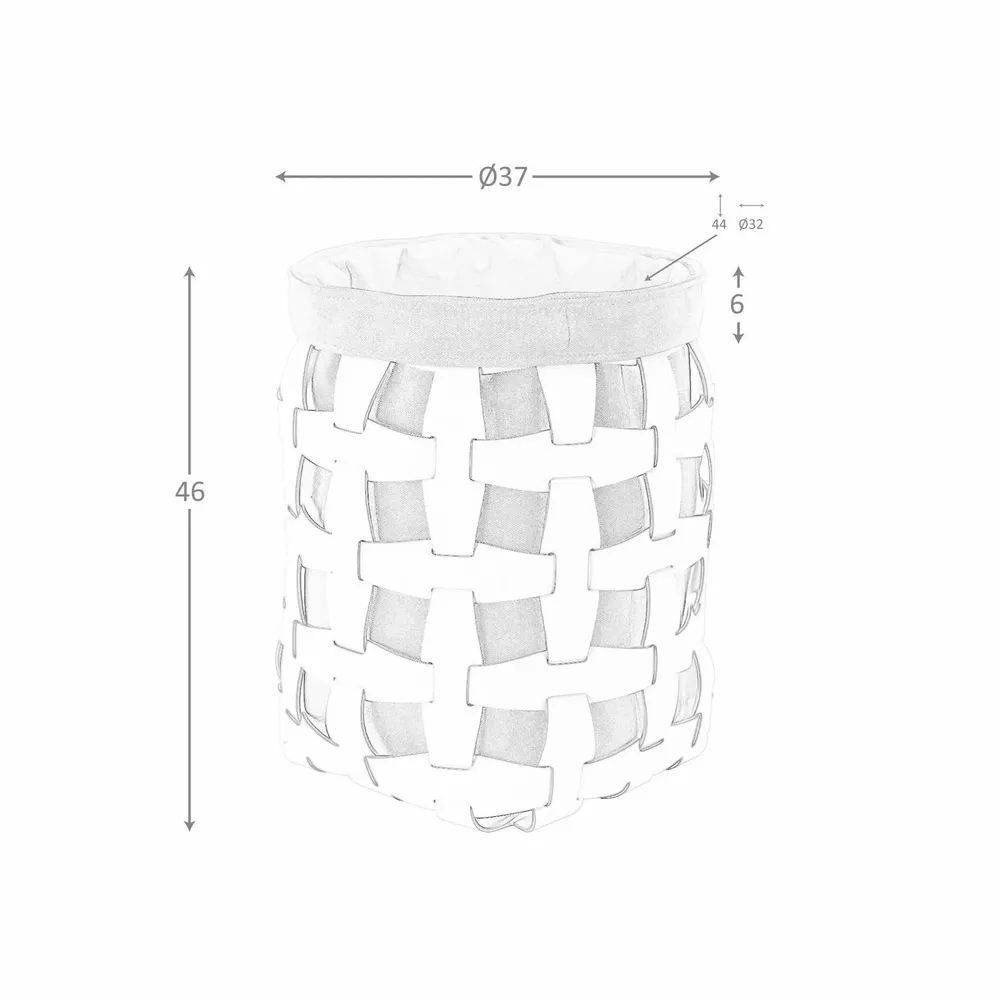 Baskets - Cylindrical decorative storage basket in sand-coloured regenerated leather - ANGEL CERDÁ
