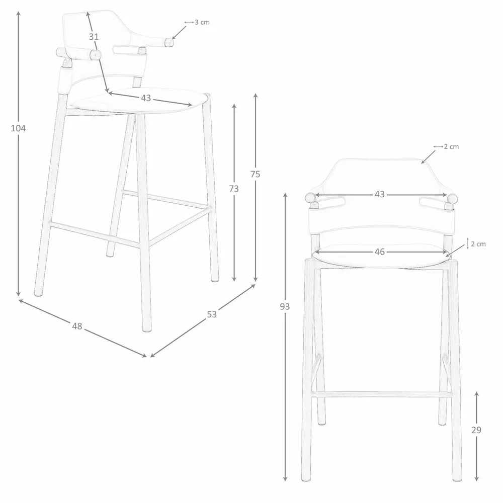 Chairs - Stool in sand-coloured regenerated leather - ANGEL CERDÁ