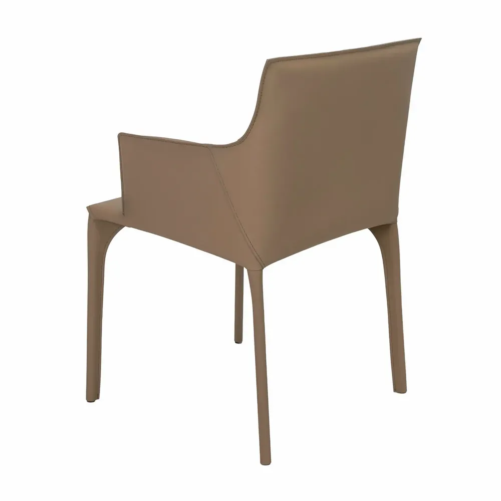 Chairs - Chair in mink-coloured regenerated leather - ANGEL CERDÁ