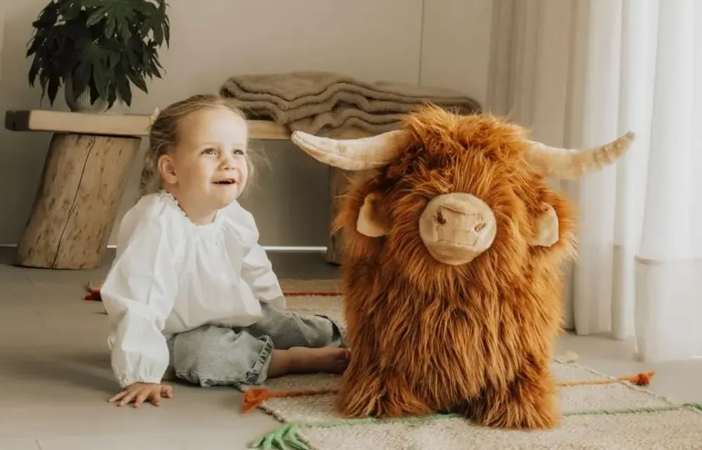 Soft toy - Wild & Soft - Soft Bouncy Highland Cow - WILD AND SOFT