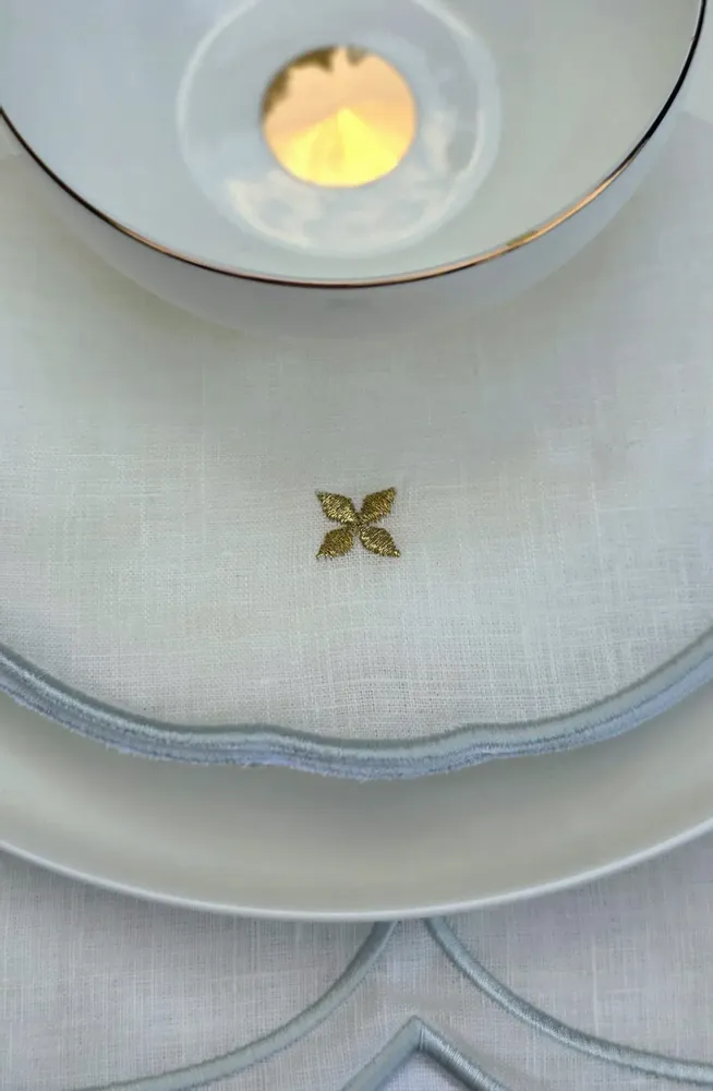Linge de table textile - FLEUR D'HORTENSIA - serviette, set de table et dessous de verre - ARTIPARIS