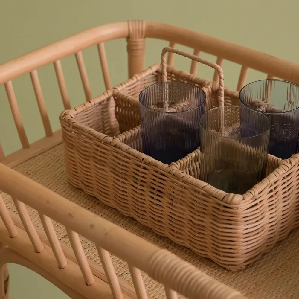 Couverts de service - PORTE-BOUTEILLE EN ROTIN - MAHE HOMEWARE