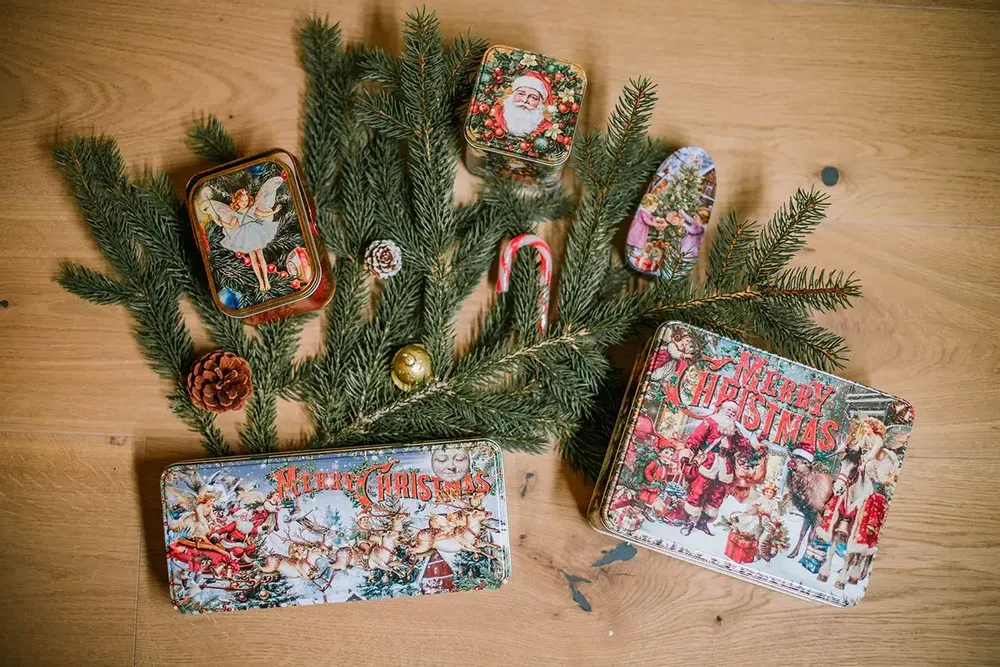 Gifts - Set of 12 oval metal boxes — Vintage Christmas - MAISON ROYAL GARDEN